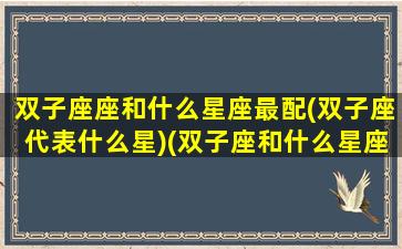 双子座座和什么星座最配(双子座代表什么星)(双子座和什么星座配对)