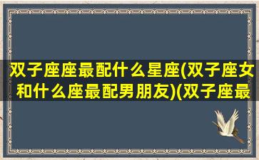 双子座座最配什么星座(双子座女和什么座最配男朋友)(双子座最配哪个星座的女生)