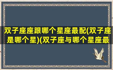 双子座座跟哪个星座最配(双子座是哪个星)(双子座与哪个星座最般配)