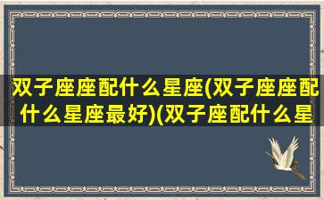 双子座座配什么星座(双子座座配什么星座最好)(双子座配什么星座最佳)