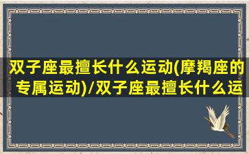 双子座最擅长什么运动(摩羯座的专属运动)/双子座最擅长什么运动(摩羯座的专属运动)-我的网站