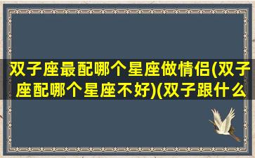 双子座最配哪个星座做情侣(双子座配哪个星座不好)(双子跟什么星座最配情侣)