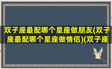 双子座最配哪个星座做朋友(双子座最配哪个星座做情侣)(双子座和什么星座最配做男朋友)