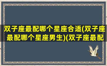 双子座最配哪个星座合适(双子座最配哪个星座男生)(双子座最配的三个星座)