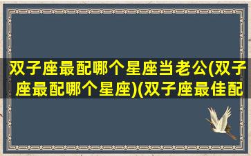 双子座最配哪个星座当老公(双子座最配哪个星座)(双子座最佳配偶是什么星座)