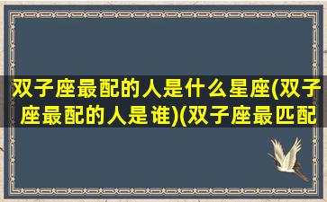 双子座最配的人是什么星座(双子座最配的人是谁)(双子座最匹配什么座)