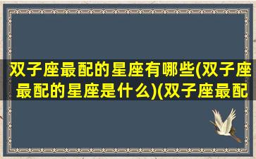 双子座最配的星座有哪些(双子座最配的星座是什么)(双子座最配的三个星座)