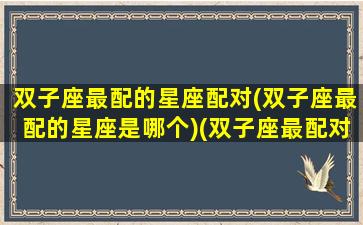 双子座最配的星座配对(双子座最配的星座是哪个)(双子座最配对的星座是什么星座)