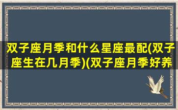 双子座月季和什么星座最配(双子座生在几月季)(双子座月季好养吗)