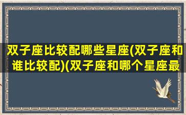 双子座比较配哪些星座(双子座和谁比较配)(双子座和哪个星座最般配排行榜)