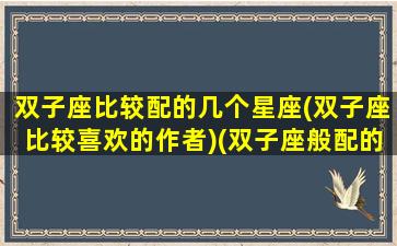 双子座比较配的几个星座(双子座比较喜欢的作者)(双子座般配的星座)