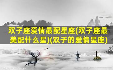 双子座爱情最配星座(双子座最美配什么星)(双子的爱情星座)