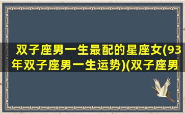 双子座男一生最配的星座女(93年双子座男一生运势)(双子座男最佳婚配是什么星座)