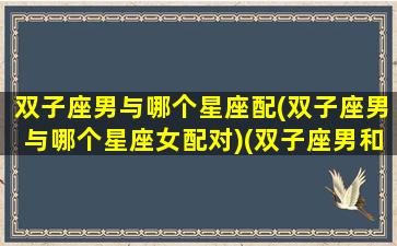 双子座男与哪个星座配(双子座男与哪个星座女配对)(双子座男和哪个星座最合适)