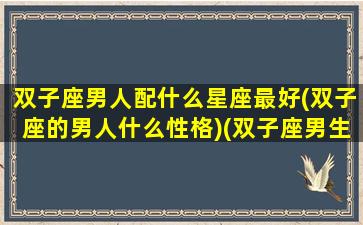 双子座男人配什么星座最好(双子座的男人什么性格)(双子座男生配什么星座的女生)