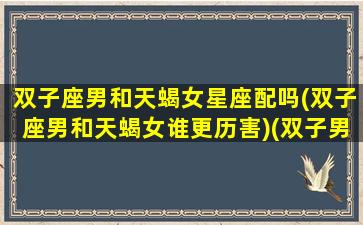 双子座男和天蝎女星座配吗(双子座男和天蝎女谁更历害)(双子男和天蝎女星座最配)