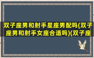 双子座男和射手星座男配吗(双子座男和射手女座合适吗)(双子座男和射手座男合不合)