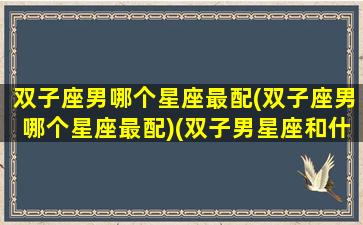 双子座男哪个星座最配(双子座男哪个星座最配)(双子男星座和什么座最配)