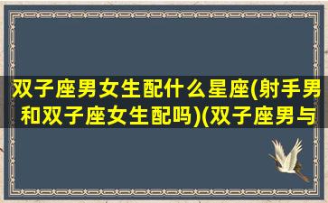 双子座男女生配什么星座(射手男和双子座女生配吗)(双子座男与射手女是绝配吗)