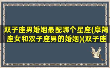 双子座男婚姻最配哪个星座(摩羯座女和双子座男的婚姻)(双子座男和摩羯女合得来吗)