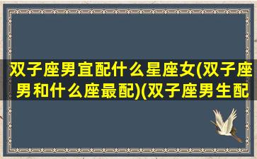 双子座男宜配什么星座女(双子座男和什么座最配)(双子座男生配什么星座女生最好)