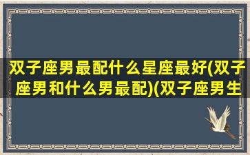 双子座男最配什么星座最好(双子座男和什么男最配)(双子座男生和什么星座最配)