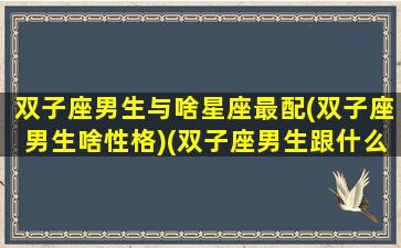 双子座男生与啥星座最配(双子座男生啥性格)(双子座男生跟什么星座最配对)