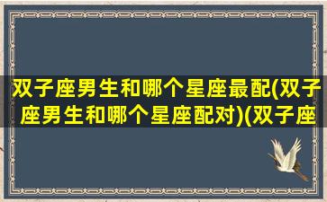 双子座男生和哪个星座最配(双子座男生和哪个星座配对)(双子座男生和什么星座合适)