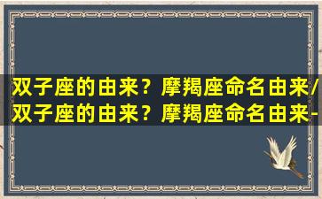 双子座的由来？摩羯座命名由来/双子座的由来？摩羯座命名由来-我的网站