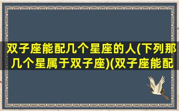 双子座能配几个星座的人(下列那几个星属于双子座)(双子座能配双子座吗)