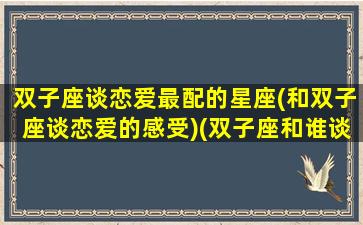 双子座谈恋爱最配的星座(和双子座谈恋爱的感受)(双子座和谁谈恋爱最好)