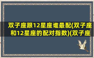 双子座跟12星座谁最配(双子座和12星座的配对指数)(双子座与十二星座的配对)