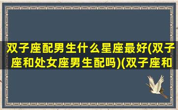 双子座配男生什么星座最好(双子座和处女座男生配吗)(双子座和处女座男相配吗)