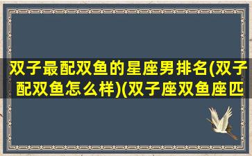 双子最配双鱼的星座男排名(双子配双鱼怎么样)(双子座双鱼座匹配度)