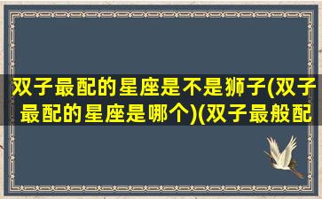 双子最配的星座是不是狮子(双子最配的星座是哪个)(双子最般配星座)