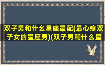 双子男和什幺星座最配(最心疼双子女的星座男)(双子男和什么星座女最般配)