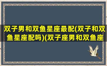 双子男和双鱼星座最配(双子和双鱼星座配吗)(双子座男和双鱼座男适合交朋友吗)