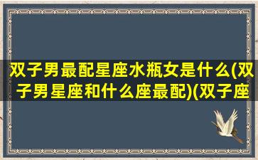 双子男最配星座水瓶女是什么(双子男星座和什么座最配)(双子座男生和水瓶座女生最配)