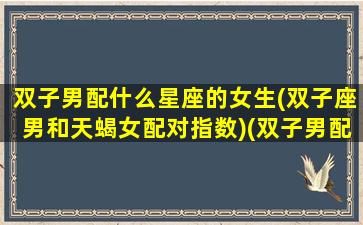 双子男配什么星座的女生(双子座男和天蝎女配对指数)(双子男配什么星座最好)