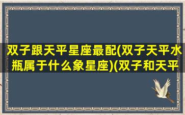 双子跟天平星座最配(双子天平水瓶属于什么象星座)(双子和天平配对合适吗)