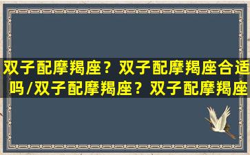 双子配摩羯座？双子配摩羯座合适吗/双子配摩羯座？双子配摩羯座合适吗-我的网站