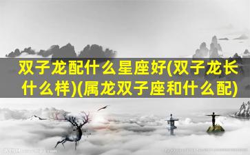 双子龙配什么星座好(双子龙长什么样)(属龙双子座和什么配)