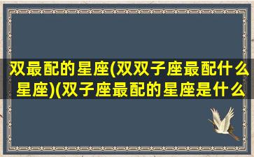 双最配的星座(双双子座最配什么星座)(双子座最配的星座是什么)