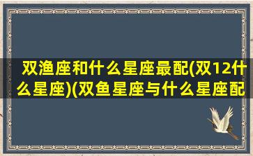 双渔座和什么星座最配(双12什么星座)(双鱼星座与什么星座配)