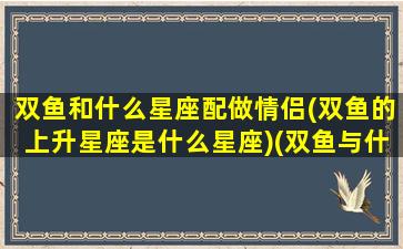 双鱼和什么星座配做情侣(双鱼的上升星座是什么星座)(双鱼与什么星座配对)