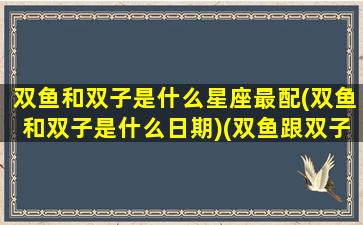 双鱼和双子是什么星座最配(双鱼和双子是什么日期)(双鱼跟双子星座)