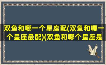 双鱼和哪一个星座配(双鱼和哪一个星座最配)(双鱼和哪个星座是绝配)