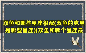 双鱼和哪些星座很配(双鱼的克星是哪些星座)(双鱼和哪个星座最搭配)