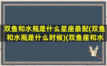 双鱼和水瓶是什么星座最配(双鱼和水瓶是什么时候)(双鱼座和水瓶座的般配指数)