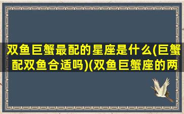 双鱼巨蟹最配的星座是什么(巨蟹配双鱼合适吗)(双鱼巨蟹座的两个人般配吗)